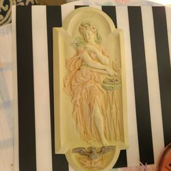 Victorian Woman Cameo Wall Sculpture Home Décor Classic Greek Goddess art PLAQUE nymph fairy
