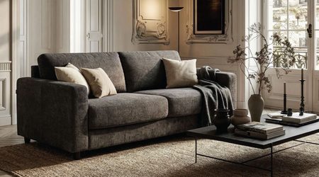 Stearns & Foster® Atillio Espresso Queen Sleeper Sofa w/ 6” Memory Foam Mattress