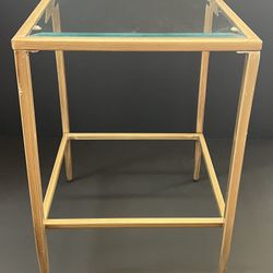 Pair Of GOLD glass End Tables. Price Is for BOTH!!