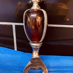Vintage New In Box, Pretty Bottle Opener With Amber Colored Stone