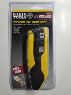 Klein Tools VDV226-005 Compact Pass-Thru Crimper, Modular Crimper for RJ45