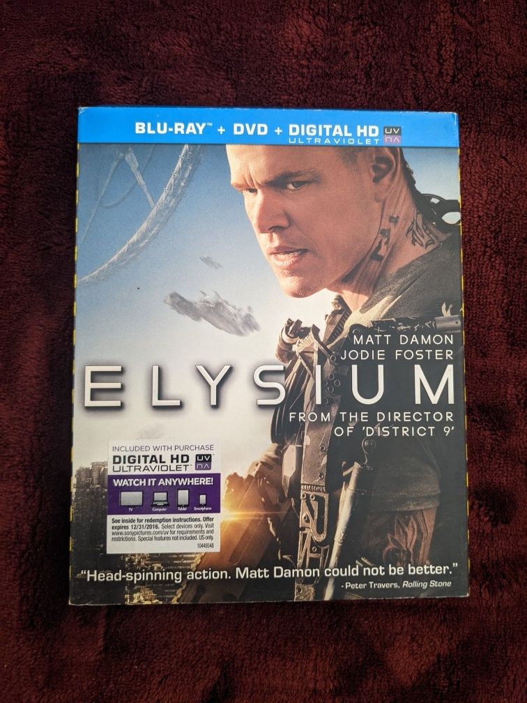 Elysium Blu Ray + DVD
