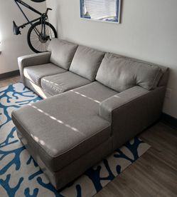 Grey Sofa Couch with Chaise