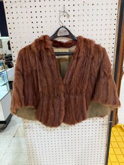 Landons Furs Vintage Mink Fur Wrap Stole Lined Bubuque Iowa S/M