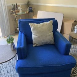 Vintage Mid Century Modern Bright Blue Accent Chair - $80 OBO