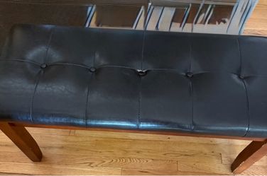 Leather & Wood Bench