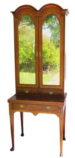 Baker Furniture- Vintage Queen Anne Secretary Desk Cabinet - 79" Tall by 30" Wide at desktop