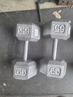 Pair of 65lbs dumbells 