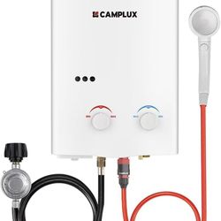 Tankless Water Heater, 1.32 GPM Portable Propane Outdoor Camping Water Heater, 5L, AY132, White