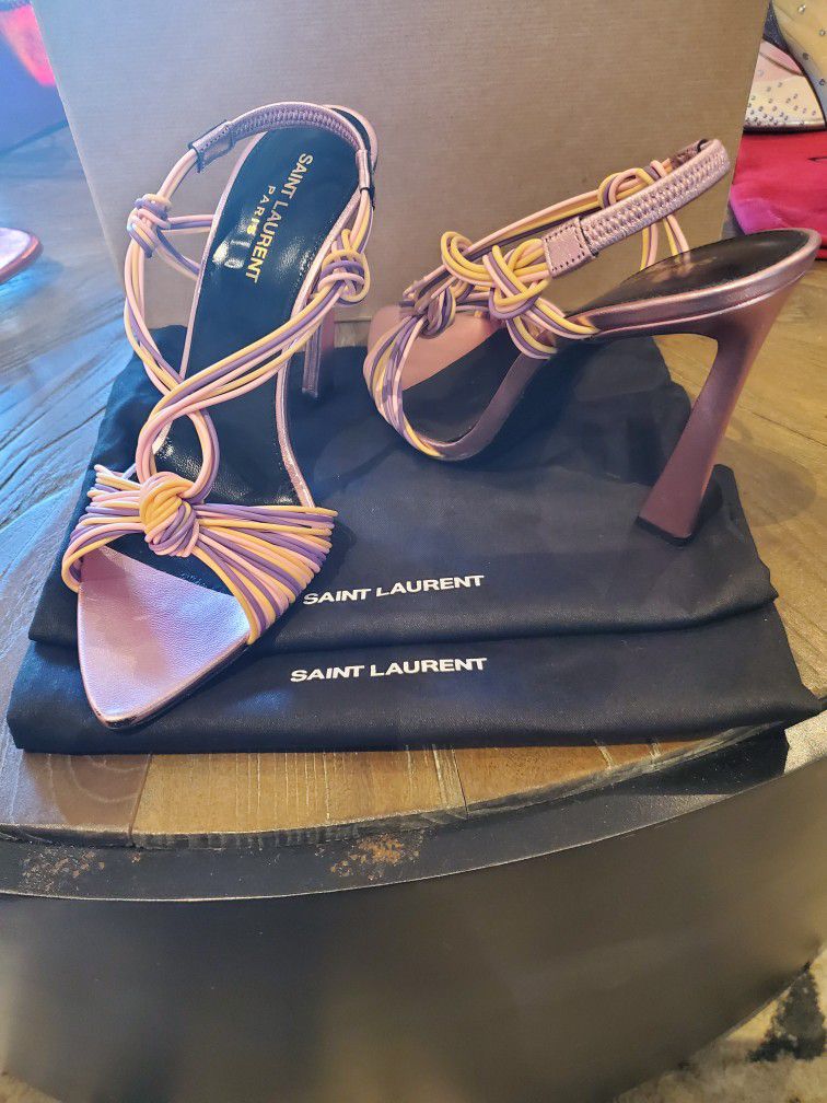 Authentic Yves St Laurent Pink Strappy Heels