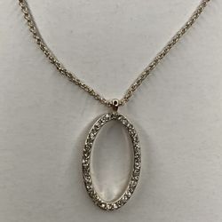  Charming Charlie Oval Rose Gold Necklace Rhinestones Hypo-Allergenic ADJUSTABLE