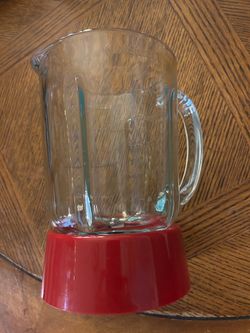 Glass Blender Jar with Red Base
