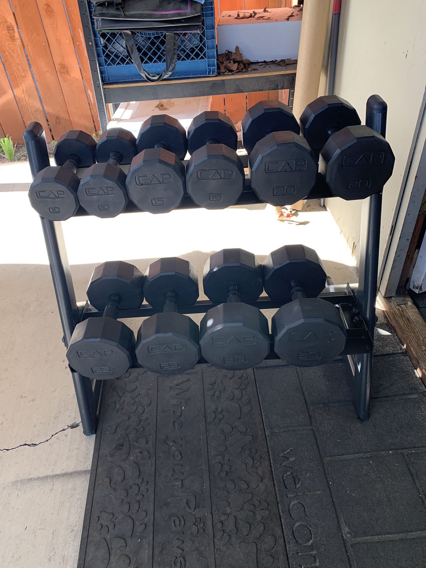 Cap Dumbbells Set With Rack