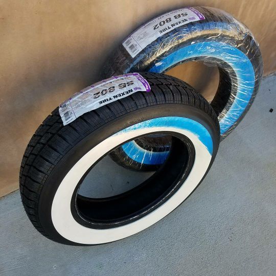 Brand new 15" Wide White Walls Whitewall Tires 165/80R15 F560 Whitewalls