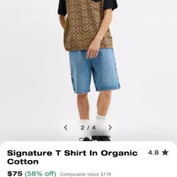 coach signature t shirt brown