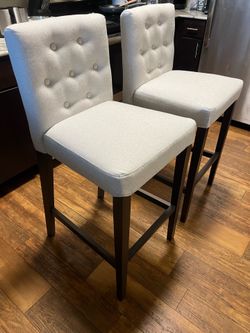 Set of 2 Upholstered Bar Stools