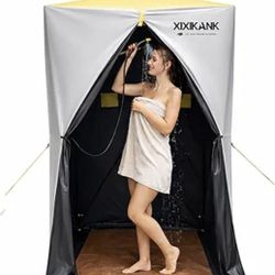 Luxury Pop Up Shower Tent,Tool-Free Setup Portable and Lightweight Privacy Tent with Blackout Coating,Waterproof & UV Resistant for Camping, Beach,Por