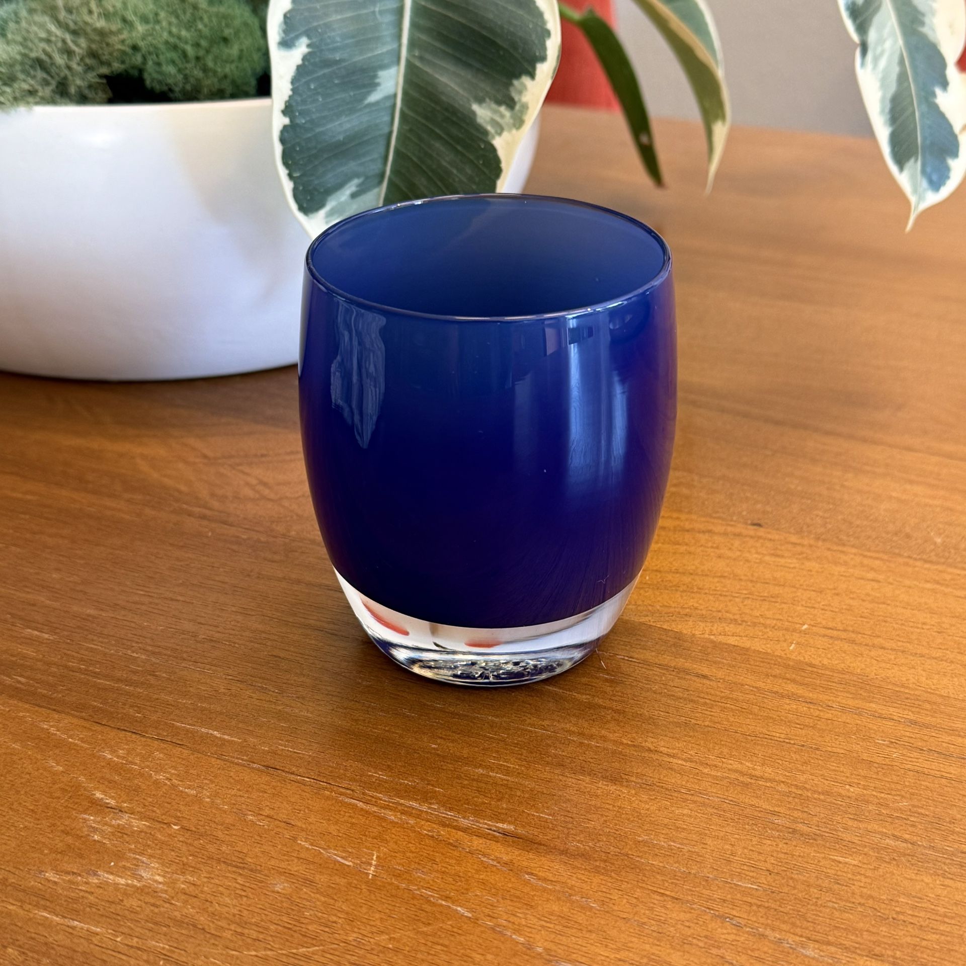 Glassybaby Deep Blue “Forever” Votive Candle Holder Like New