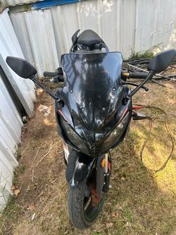Black Sport Motorcycle with Fairing
