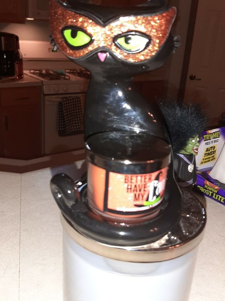 Halloween Black Cat New Stand New Candle 25 Can Ship 