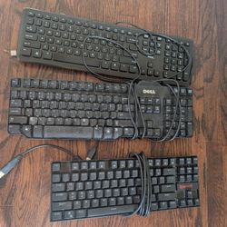 Wired Keyboards - Dell, Red Dragon, Amazon Basics 