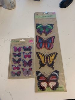 Beautiful 3D scrapbooking stickers total 14 butterflies