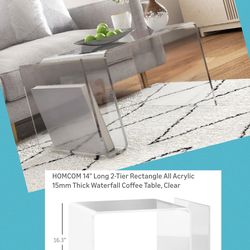 Small Acrylic Waterfall Coffee Table