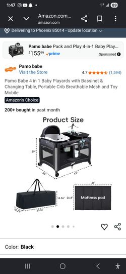 PAMO  BABE 4 IN 1 CRIB AND BASSINET