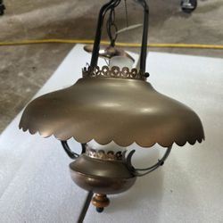 Vintage 1950's -70's Rustic Country Western Lantern Style Chandelier 