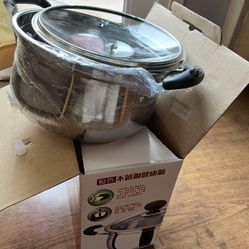 New stanless steel cooking pot with glass lid and handle 