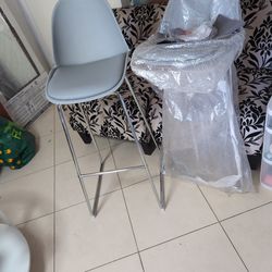 Two  High Chairs Chrome with Cushion .New.!