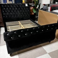 OM• $38 Initial • Brand New Noella Black Bed Frame 