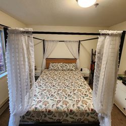 Canopy Queen Bed Frame with Headboard