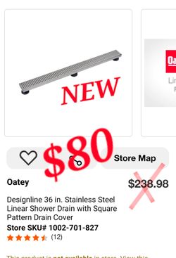 Oatey Designline 36 in. Linear Shower Drain – Stainless Steel