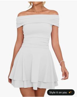 White off shoulder mini dress (grad dress)