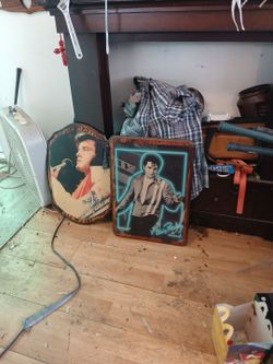 Elvis solid wood, one with clock needs a new clock.$75.00 for both or $60.00 for both