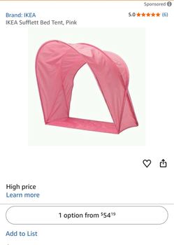 IKEA Sufflett Bed Tent, Pink in new condition