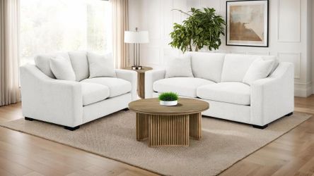 💝 Ashlyn 2-piece Upholstered Track Arm Sofa Set Sand, New in the Box.