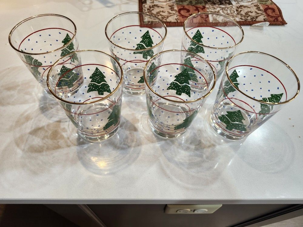 Six Christmas Glasses