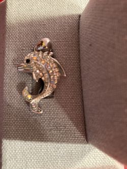 Dolphin pendant multicolored rhinestones