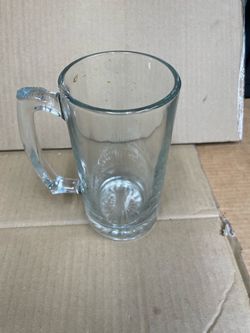 Clear Glass Beer Mug with Handle