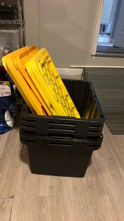 Heavy Duty Plastic Storage Totes with Lids