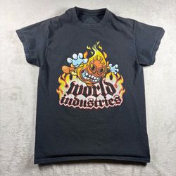 Y2K World Industries X Nacho Libre Size Small Black T Shirt Distressed Skate #7A