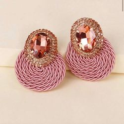 Blush Crystal Statement Drop Earrings