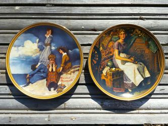 Two vintage Norman Rockwell's rediscovered women series collector plates