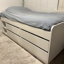 Twin Bed with Storage Drawers (mattress Included)