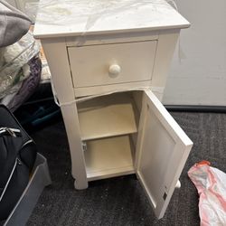 White, cute little end table side table