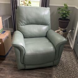 All leather power recliner 
