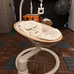 Electric Baby Swings for Infants and Newborns, Baby Swing 5 Speeds and Remote Control 10 Built-in Melodies, 2 Seat Positions & 180° Rotation for Indoo