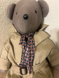 Stuffed Teddy Bear in Trench Coat